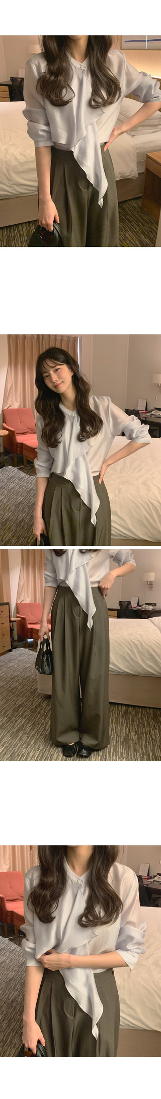 (3 colors) Ruffle Blouse