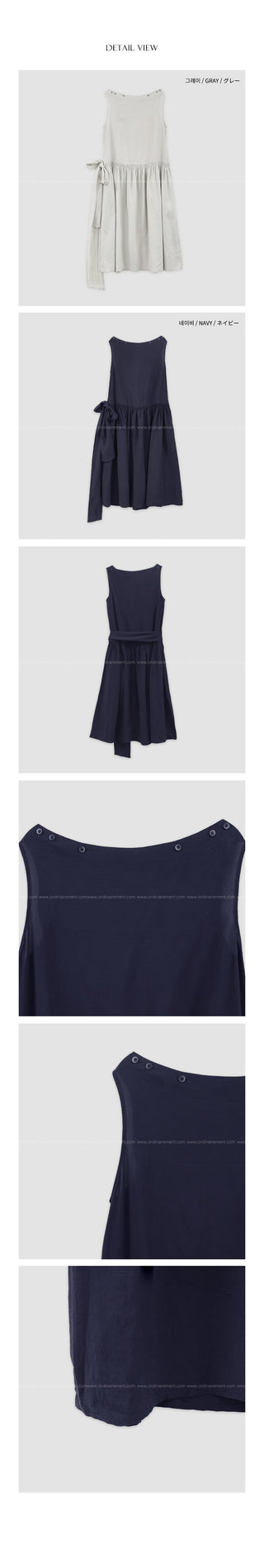 [2 colors] Boat neck long dress