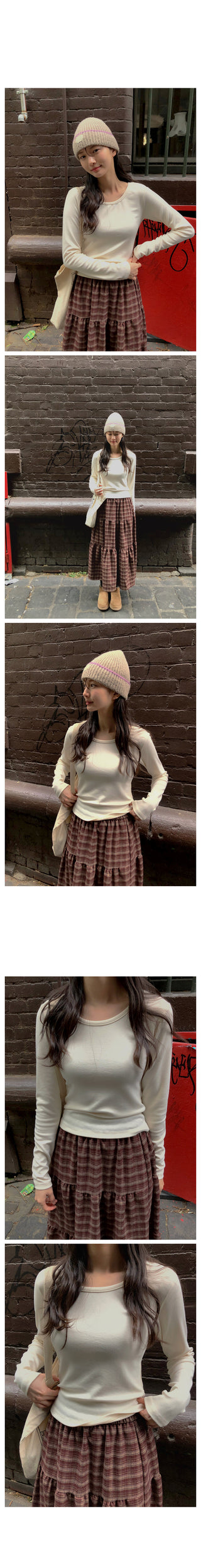(4 colors) Round neck T-shirt