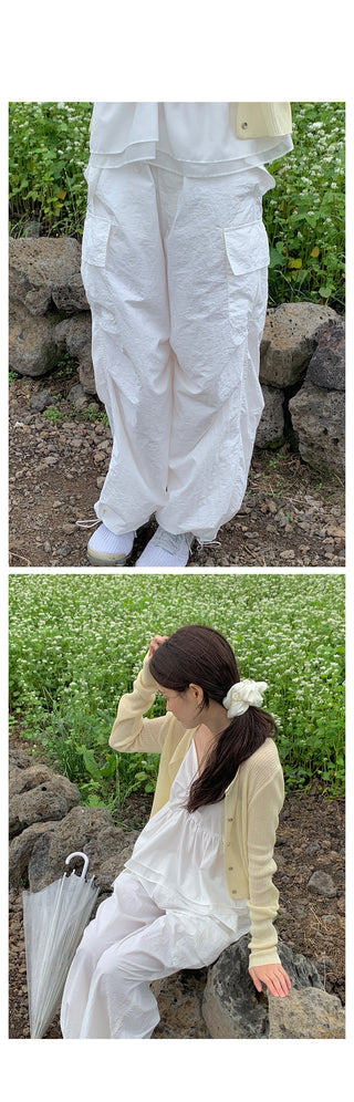 String Nylon Cargo Pants