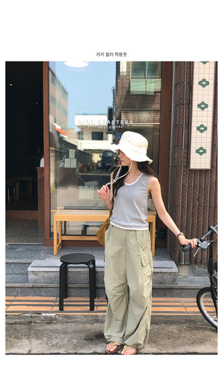 String Nylon Cargo Pants