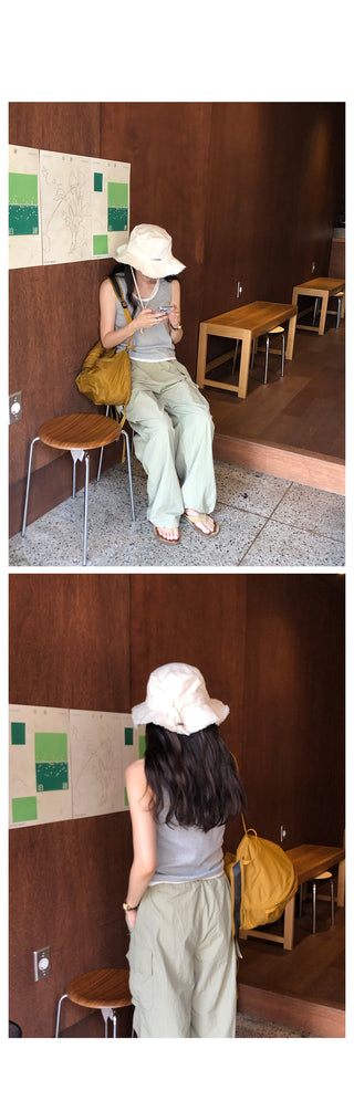 String Nylon Cargo Pants