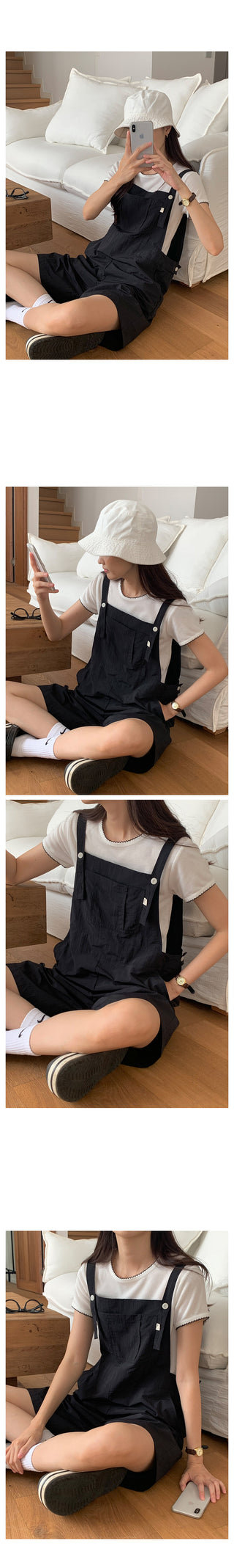Overalls with 5/8 length shorts, 2 colors!