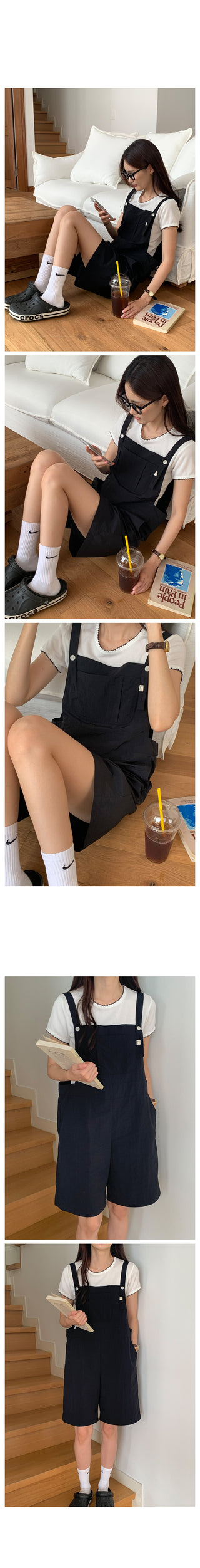 Overalls with 5/8 length shorts, 2 colors!