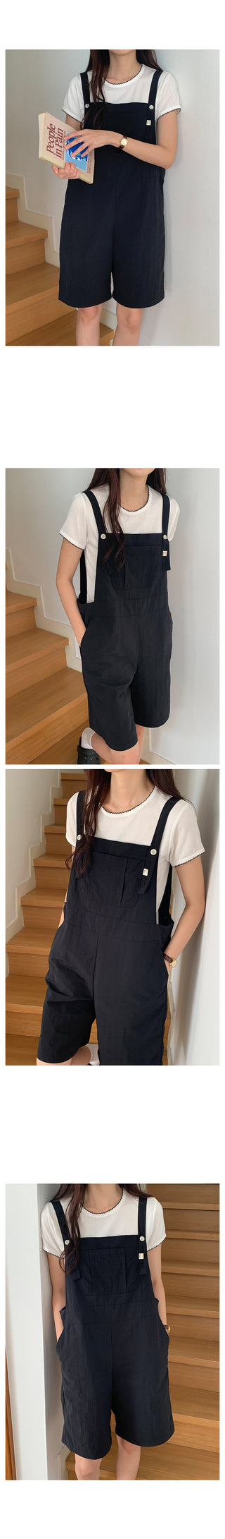Overalls with 5/8 length shorts, 2 colors!