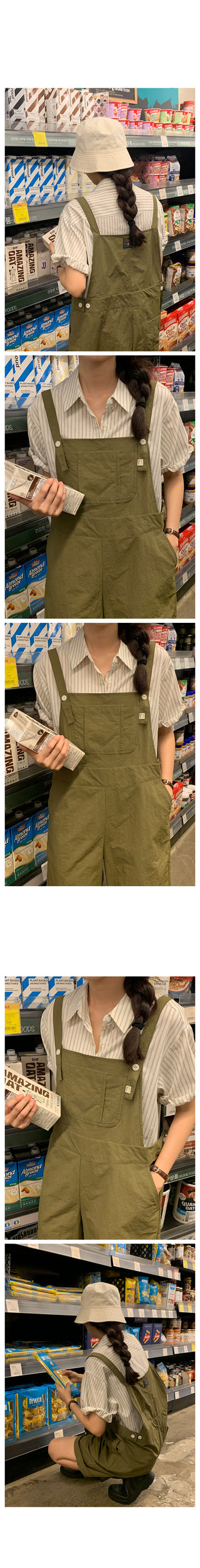 Overalls with 5/8 length shorts, 2 colors!