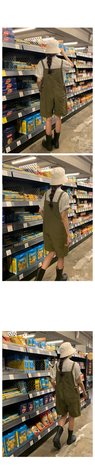 Overalls with 5/8 length shorts, 2 colors!