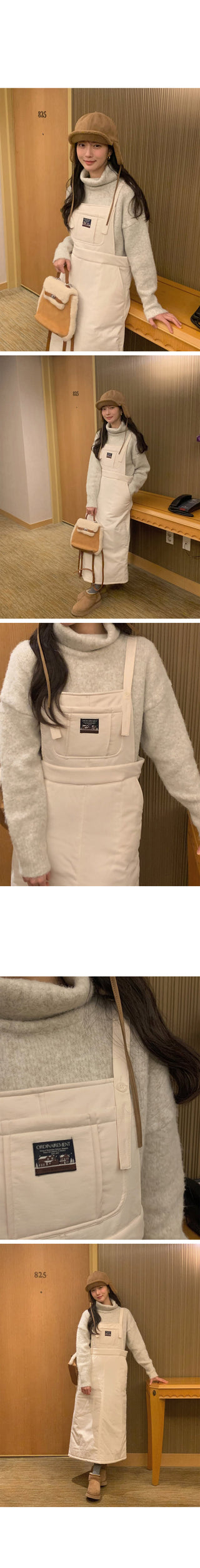 (2 colors) Overall Down Dress