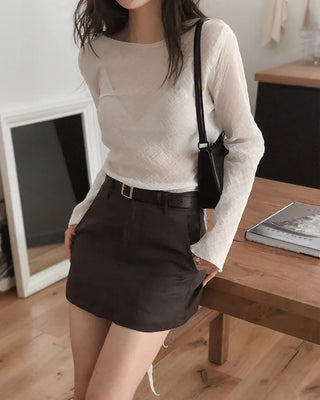 Linen mini skirt pants