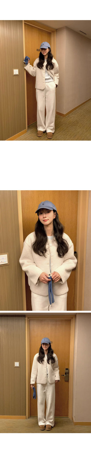 Boa Collar Mouton Coat