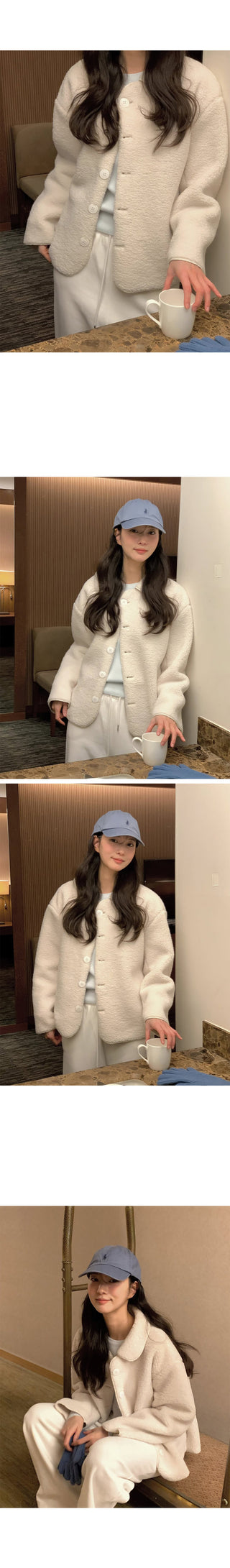 Boa Collar Mouton Coat