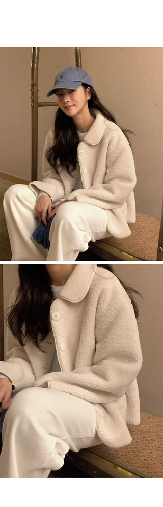 Boa Collar Mouton Coat