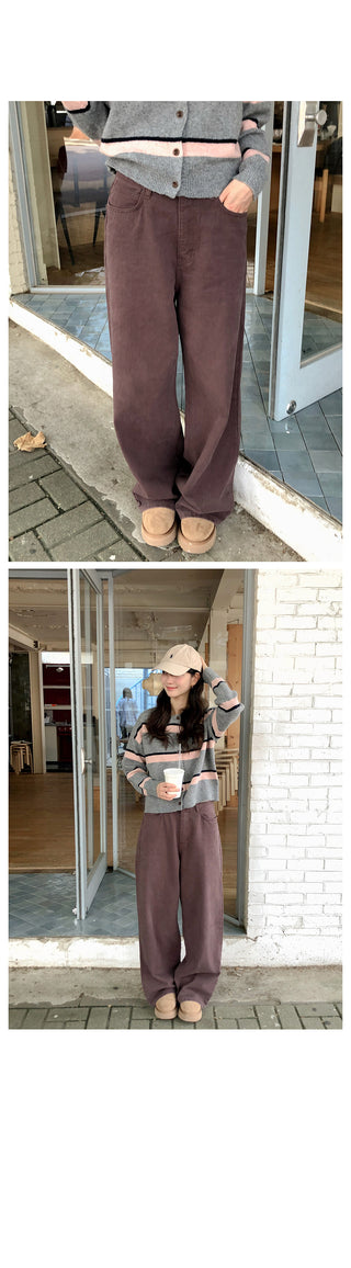 Striped border knit cardigan