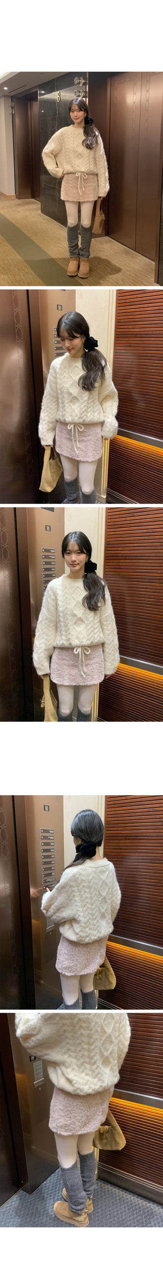 (3 colors) Fur Mini Skirt