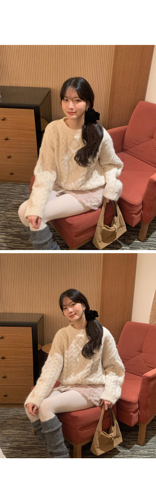 (3 colors) Fur Mini Skirt