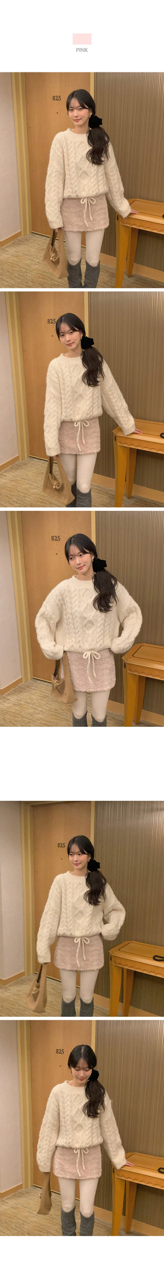 (3 colors) Fur Mini Skirt