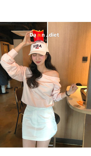 Cotton mini skirt