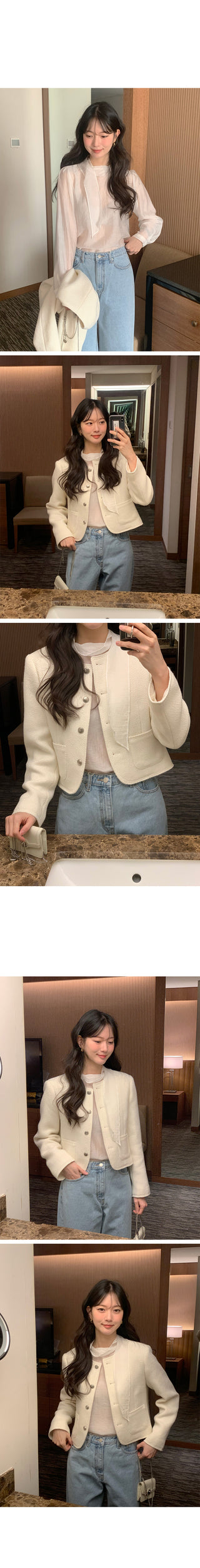 Sheer blouse with tie