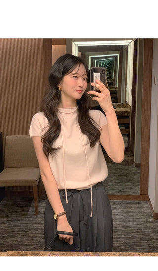 (4 colors) Strap Half-Neck Knit