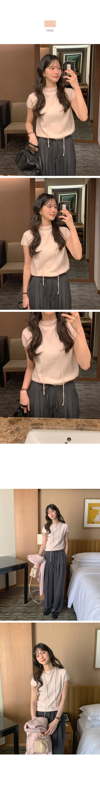 (4 colors) Strap Half-Neck Knit