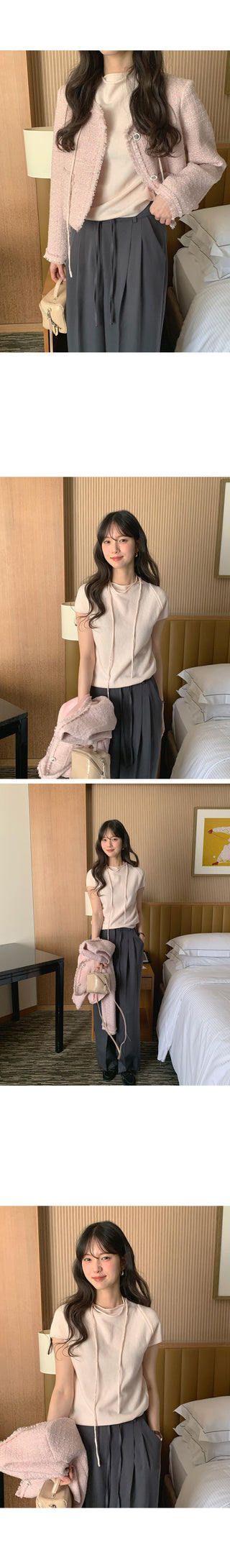 (4 colors) Strap Half-Neck Knit
