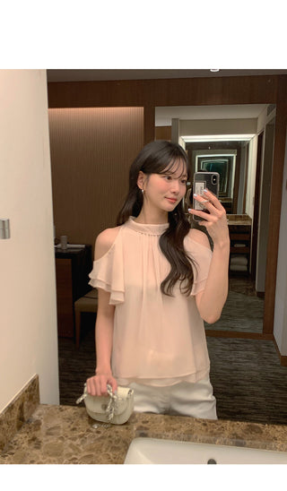 [3 colors] Slit Blouse