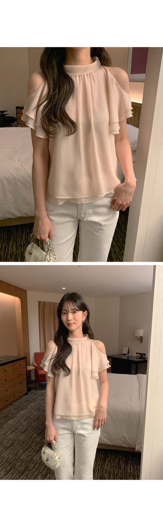 [3 colors] Slit Blouse