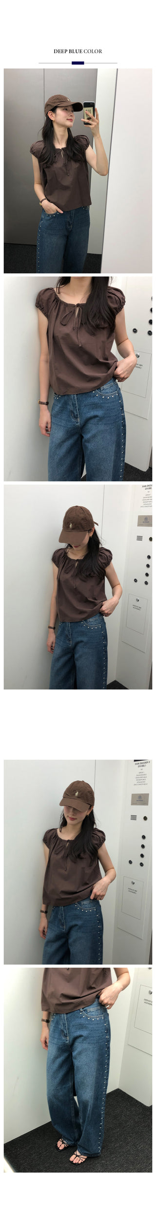 Studded denim pants