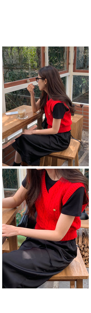 Satin long skirt (2 colors)