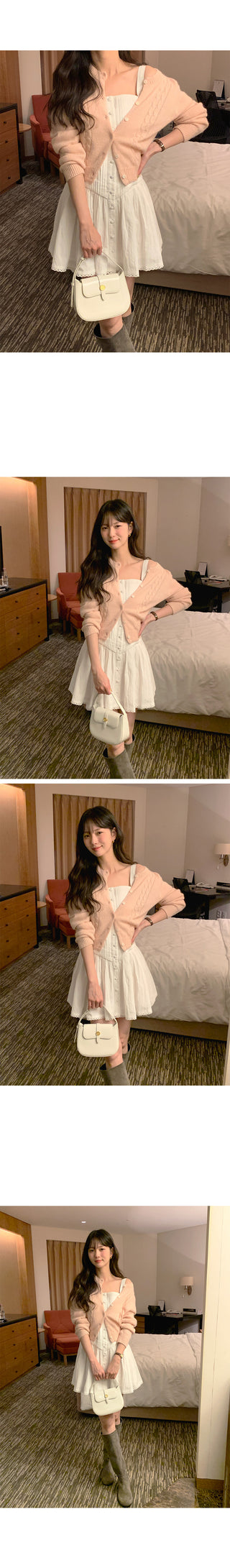 Deep pleated bustier dress