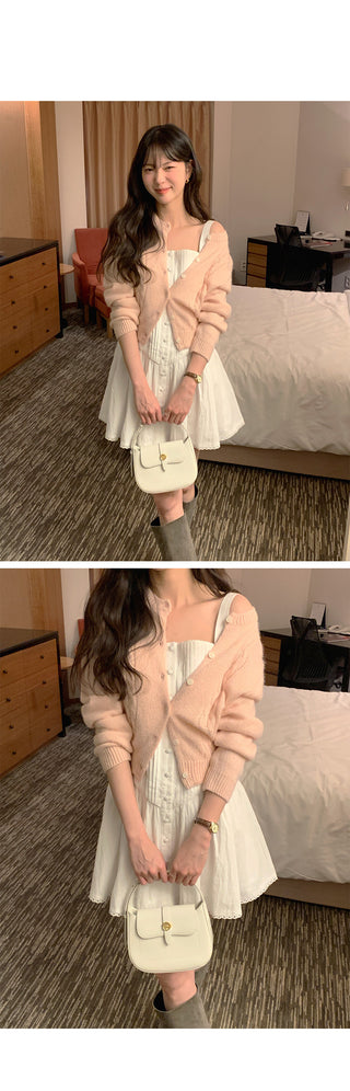 Deep pleated bustier dress
