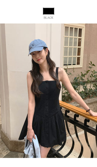 Deep pleated bustier dress