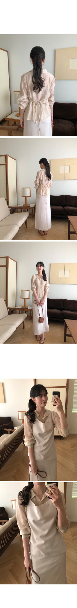 (2 colors) Strap blouse