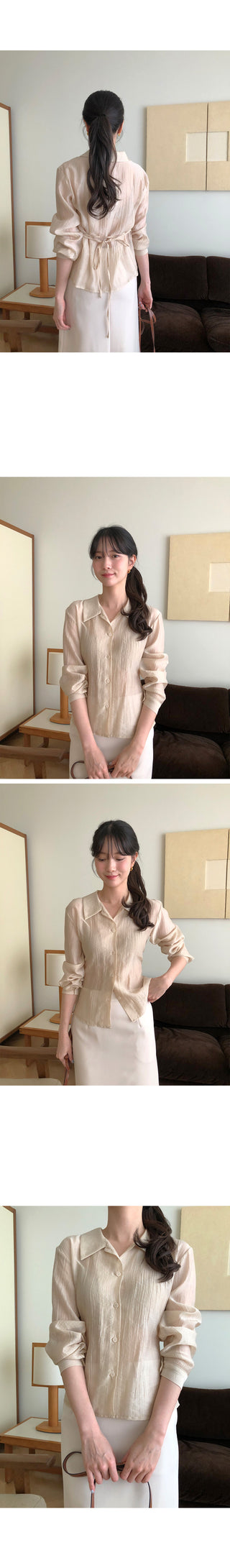 (2 colors) Strap blouse