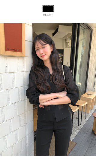 (2 colors) Strap blouse