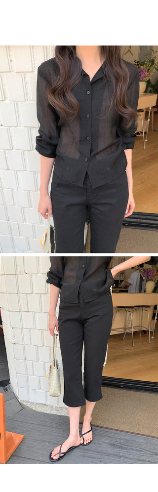 (2 colors) Strap blouse