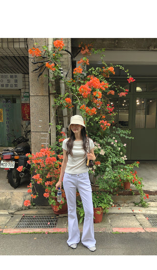 [2 colors] Low-rise pants