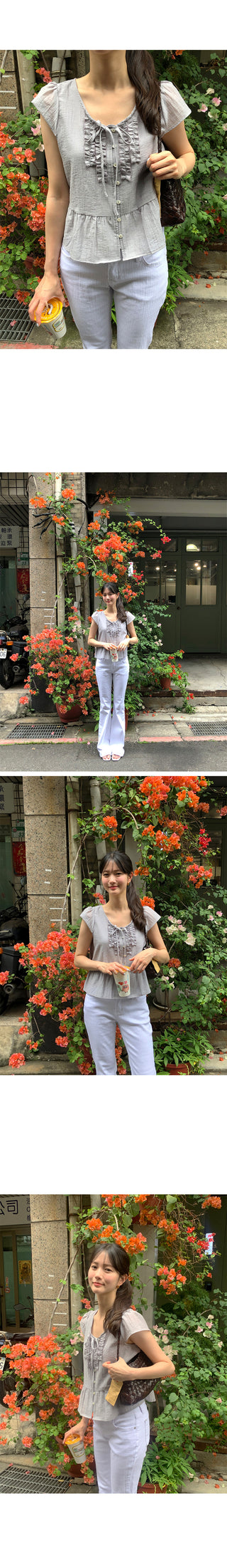 [2 colors] Low-rise pants