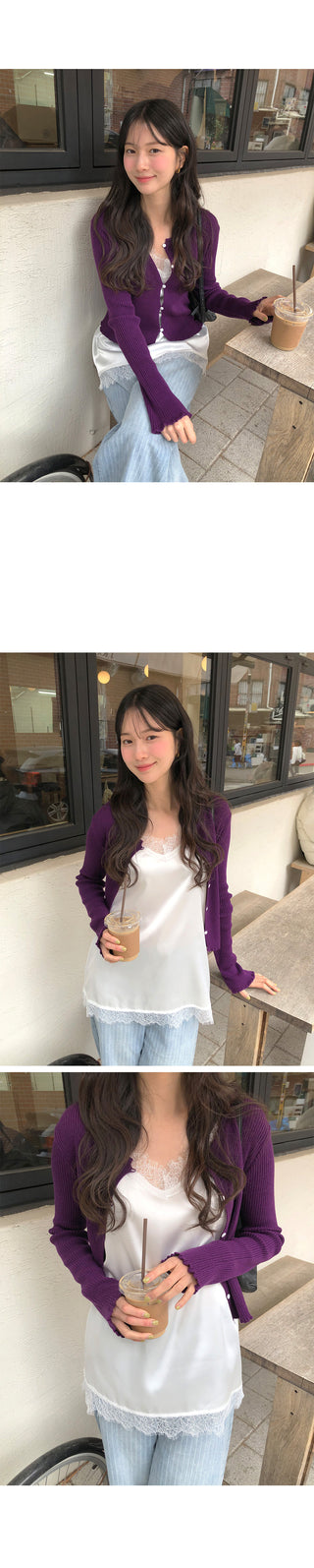 (4 colors) Frill Cardigan