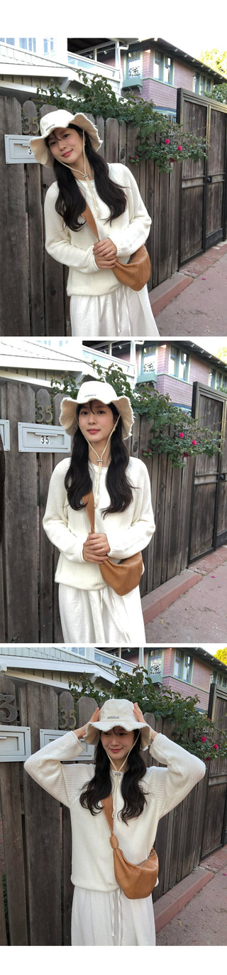 (3 colors) Boat Neck Oversized Knit