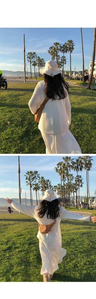 (3 colors) Boat Neck Oversized Knit