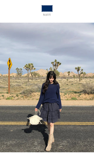 (3 colors) Boat Neck Oversized Knit