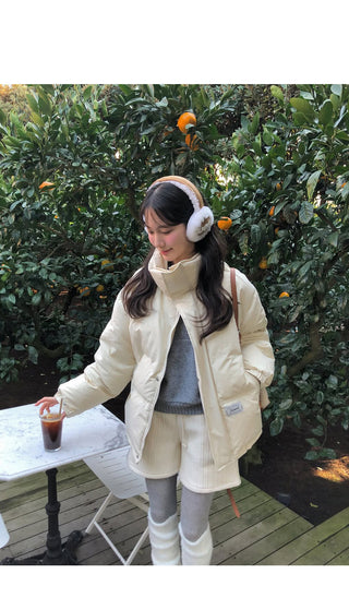 (2 colors) Duck Down Half Down Jacket