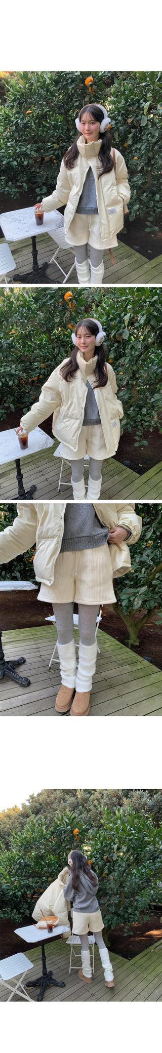 (2 colors) Duck Down Half Down Jacket