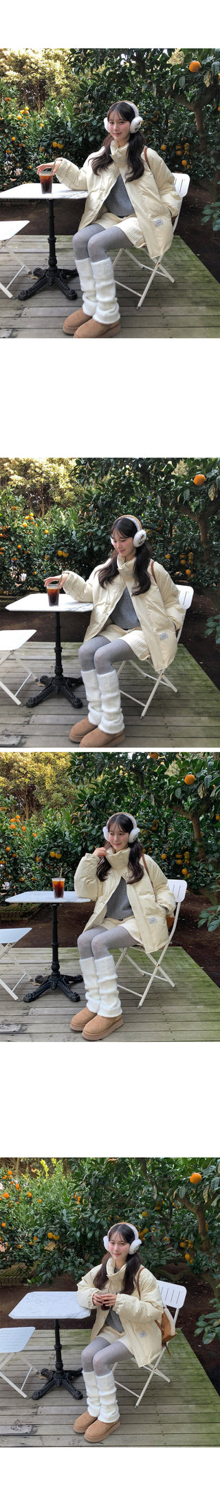 (2 colors) Duck Down Half Down Jacket