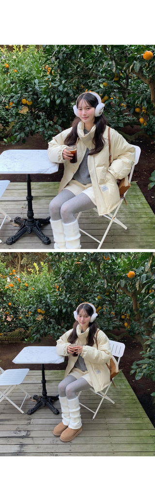 (2 colors) Duck Down Half Down Jacket