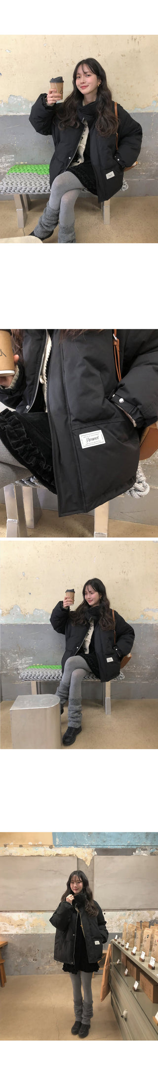 (2 colors) Duck Down Half Down Jacket