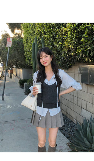 (3 colors) Wool knit bustier
