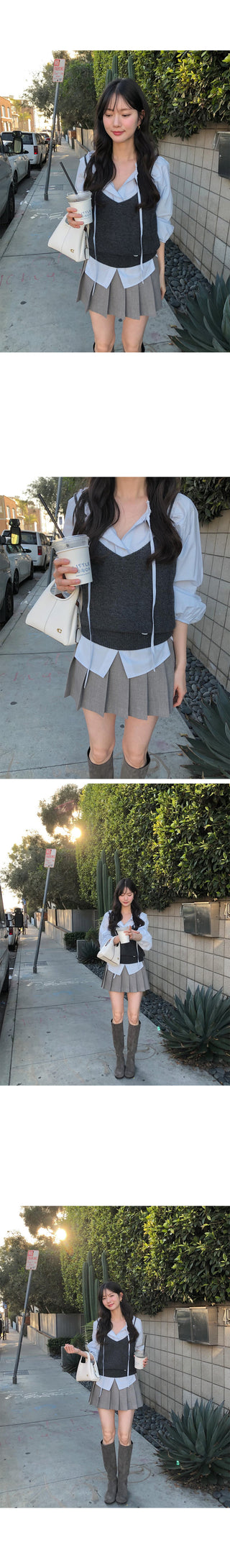 (3 colors) Wool knit bustier