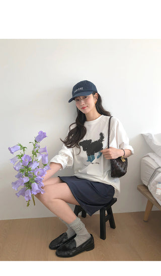 Printed long-sleeved T-shirt